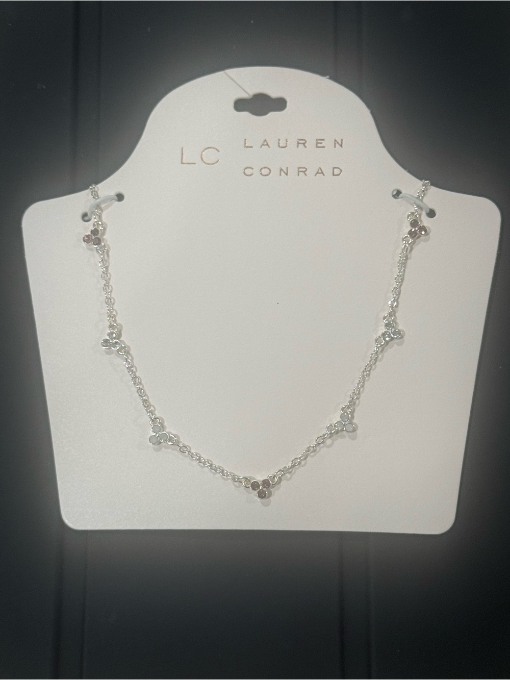 Kohl's LC Lauren Conrad Silver Floral Station Necklace - Silver cute NWT gift